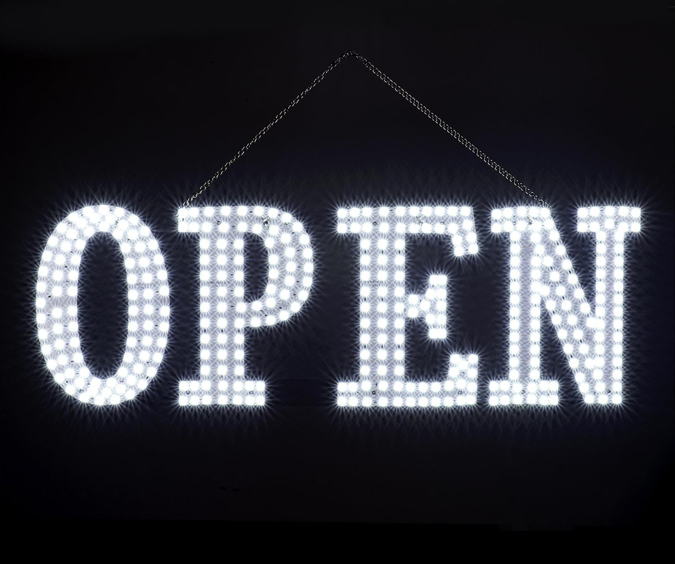 Picture of Open Sign Extra Large White LED 48 x 17
